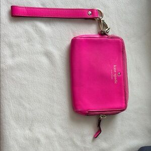kate spade hot pink detachable wristlet clutch